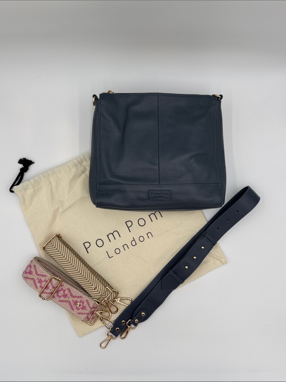PomPom London Westminster Crossbody Bag in Navy